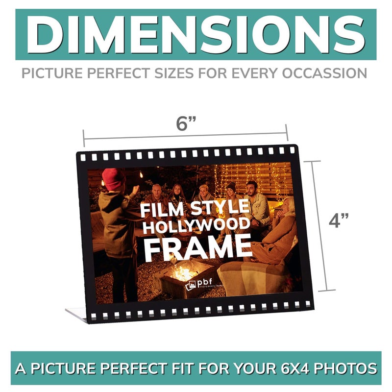 pbf PHOTO BOOTH FRAMES pbf 6x4 Acrylic Sign Holder | Horizontal Stand Up Slanted Sign Holder | Hollywood Acrylic Stand for Display | Clear Picture Frame, Menu Table Top Stand, Plastic Flyer Holder (12-Pack) - Image 2